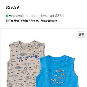 Carhartt Kids Fish Print Tank Tops - Blue & Cream